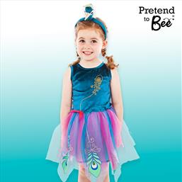 Kids Peacock Princess dress-up outfit for years 3/4 Thumb IMG