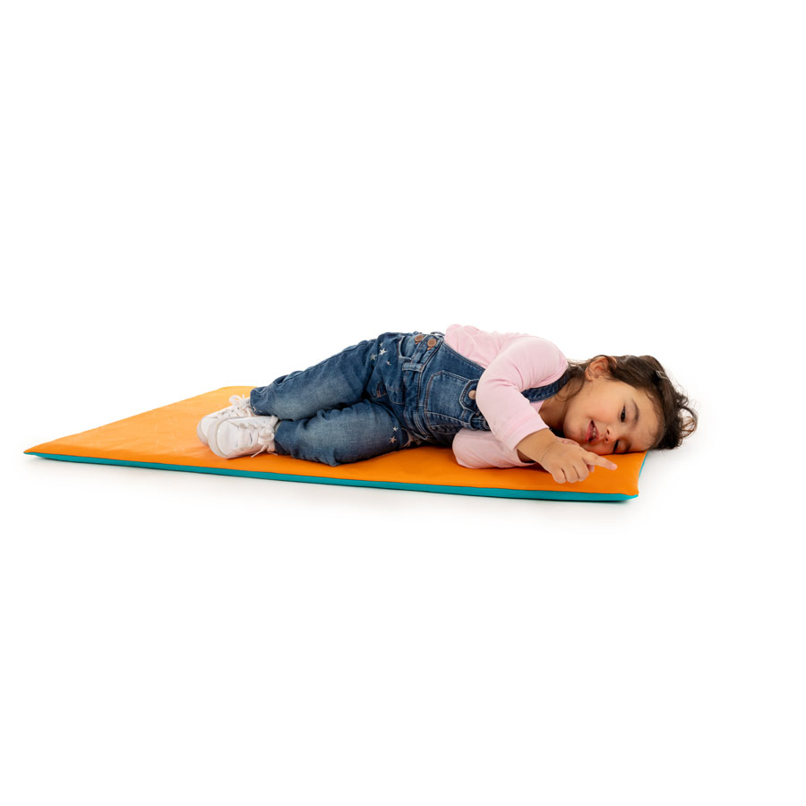 Baby curved premium sleeping mat Set of 5 in Aqua/Orangina Thumb IMG