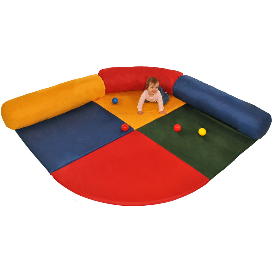 Baby soft-play mat and bolster corner set
