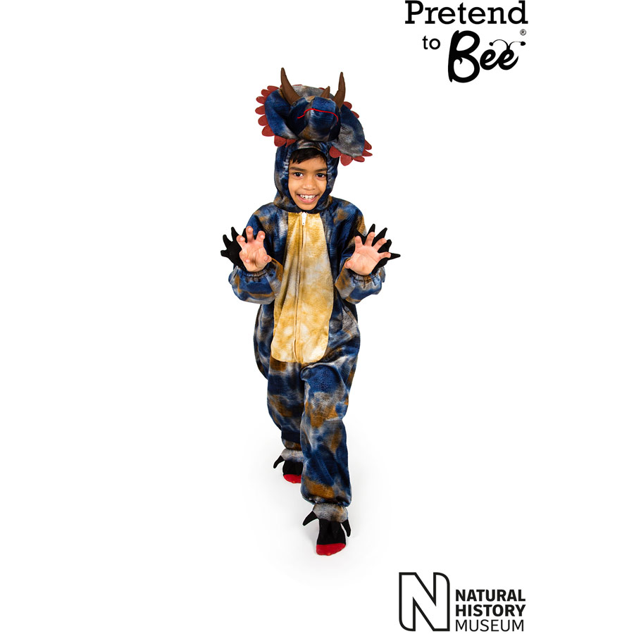 Kids Triceratops Onesie outfit dress-up for Years 3/5 Small IMG