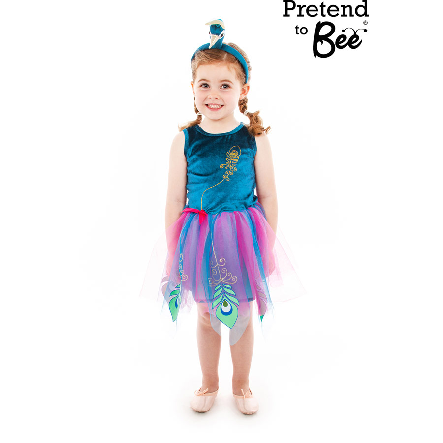 Kids Peacock Princess dress-up outfit for years 5/6 Small IMG